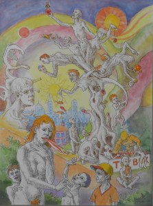 Scène mythologique n on-identifiée, ou L'Arbre à Jouet 80 x 60 cm